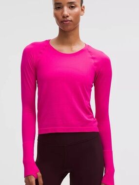 lululemon athletica swiftly tech 2.0 Long-Sleeve Top Magenta size 2